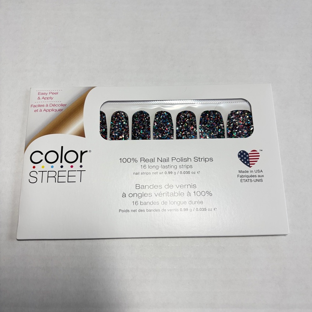 *Retired* Color Street: Broadway Glimmer | Black Multicolor Glitter Sparkle - Picture 3 of 14